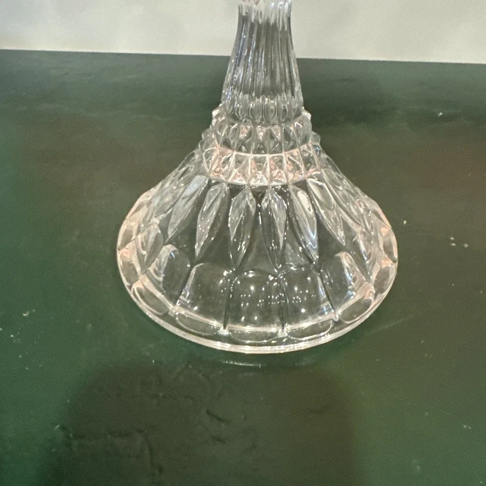 Shannon‎ Crystal Designs Clear Lead Crystal Candlestick With Hearts